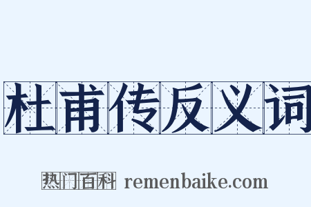 杜甫传反义词是什么意思的图片